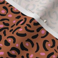 Wild cat confetti love animal print leopard swimwear copper brown pink