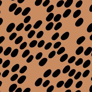 Trendy dalmatian puppy print abstract cheetah spots mocha brown