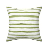 Olive green stripes ★ watercolor painted horizontal stripes for modern home decor, bedding, nursery