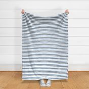 Denim blue watercolor stripes ★ painted horizontal stripes for modern home decor, bedding, nursery