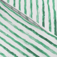 Emerald brush stroke stripes ★ watercolor tonal horizontal stripes in grungy style for modern home decor, bedding, nursery