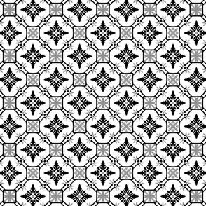 Portuguese azulejos tile. Black Azulejo Ceramic.