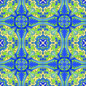 Portuguese azulejos tile. Blue Azulejo Ceramic.