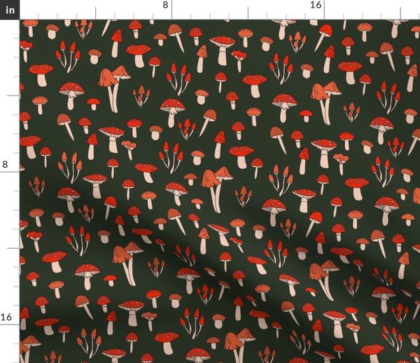 mushroom fabric - fungi fabric, - Spoonflower