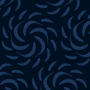 Classic Blue Brushstroke Whirlpool Organic on Dark Blue Ocean Pantone 2020