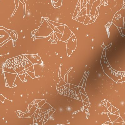 constellations fabric - baby bedding fabric, baby wallpaper, earth toned nursery, gender neutral, muted tones - 2020 colors  -caramel