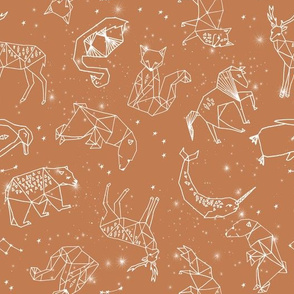 constellations fabric - baby bedding fabric, baby wallpaper, earth toned nursery, gender neutral, muted tones - 2020 colors  -caramel