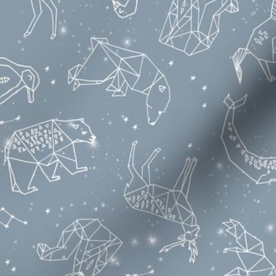 constellations fabric - baby bedding fabric, baby wallpaper, earth toned nursery, gender neutral, muted tones - 2020 colors  - denim