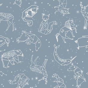 constellations fabric - baby bedding fabric, baby wallpaper, earth toned nursery, gender neutral, muted tones - 2020 colors  - denim