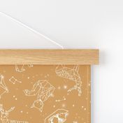 constellations fabric - baby bedding fabric, baby wallpaper, earth toned nursery, gender neutral, muted tones - 2020 colors  - wheat