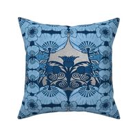 Art Nouveau Cornflower Blue on Silver Design Challenge