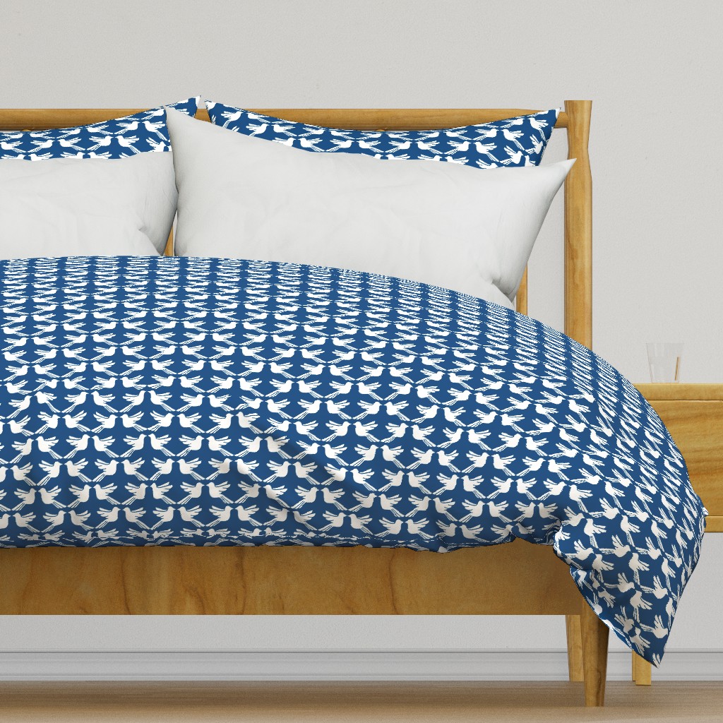 Bird Lattice classic blue and white