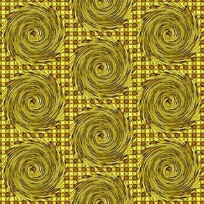 HCF32 - Medium - Hurricane on a Checkered Field in Yellow and Golden Brown