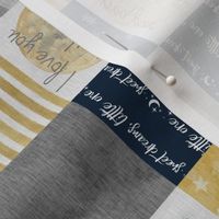 2.25”  I love you to the moon and back - Navy -  quilt