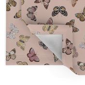 butterflies fabric - baby bedding, baby girl fabric, baby fabric, nursery fabric, butterflies fabric, muted colors fabric, earth toned fabric -  blush sfx1404