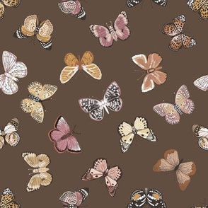 butterflies fabric - baby bedding, baby girl fabric, baby fabric, nursery fabric, butterflies fabric, muted colors fabric, earth toned fabric -  pinecone sfx1027