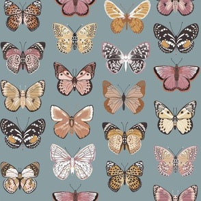 butterflies fabric - baby bedding, baby girl fabric, baby fabric, nursery fabric, butterflies fabric, muted colors fabric, earth toned fabric -