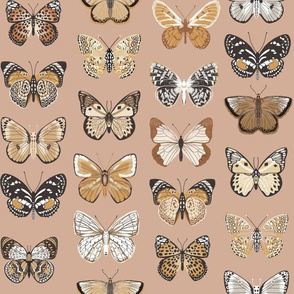 butterflies fabric - baby bedding, baby girl fabric, baby fabric, nursery fabric, butterflies fabric, muted colors fabric, earth toned fabric - yellow butterflies