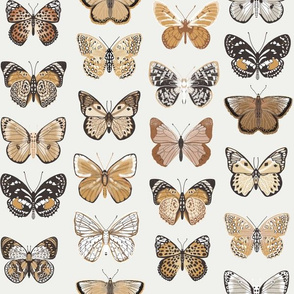 butterflies fabric - baby bedding, baby girl fabric, baby fabric, nursery fabric, butterflies fabric, muted colors fabric, earth toned fabric - yellow butterflies