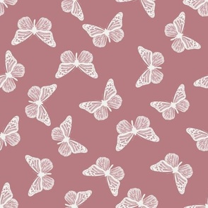 butterfly fabric - girl butterfly fabric, rust baby fabric, earth toned fabric -clover sfx1718