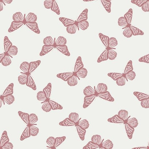butterfly fabric - girl butterfly fabric, rust baby fabric, earth toned fabric - clover sfx1718