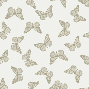butterfly fabric - girl butterfly fabric, rust baby fabric, earth toned fabric - eucalyptus sfx0513