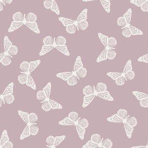 butterfly fabric - girl butterfly fabric, rust baby fabric, earth toned fabric - lilac sfx1905