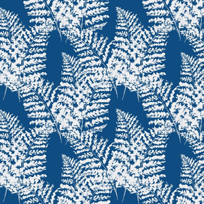 Painterly Ferns, Pantone 2020 classic blue-ch