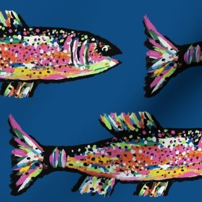 Rainbow trout on a Pantone 2020 Classic Blue Background-ch