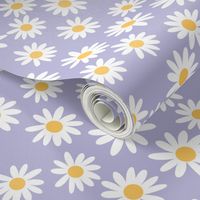 daisy print fabric - daisies, daisy fabric, baby fabric, spring fabric, baby girl, earthy - lavender