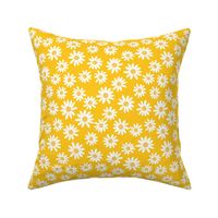 daisy print fabric - daisies, daisy fabric, baby fabric, spring fabric, baby girl, earthy - bright yellow