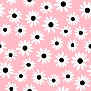 daisy print fabric - daisies, daisy fabric, baby fabric, spring fabric, baby girl, earthy - pink