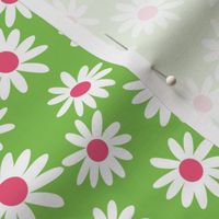 daisy print fabric - daisies, daisy fabric, baby fabric, spring fabric, baby girl, earthy - lime