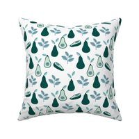 Romantic avocado garden leaves spring summer vegan design blue green