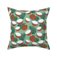 Coconut palm leaves garden tropical jungle fruit island vibes lush green