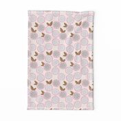 Summer citrus garden little lime and orange slices minimal fruit design pink brown