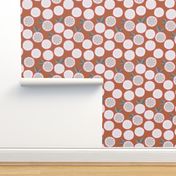 Summer citrus garden little lime and orange slices minimal fruit design copper brown pink