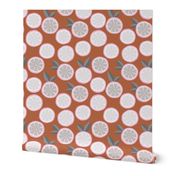 Summer citrus garden little lime and orange slices minimal fruit design copper brown pink