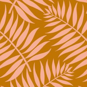 Palm Fronds - Apricot on Copper by Heather Amders