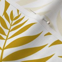 Palm Fronds - Ochre on White