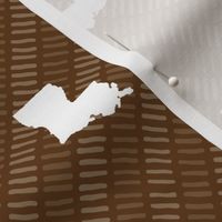 Louisiana State Shape Pattern Brown and White Stripes