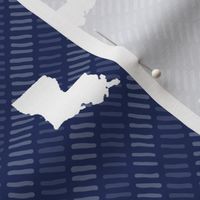 Louisiana State Shape Pattern Dark Blue and White 