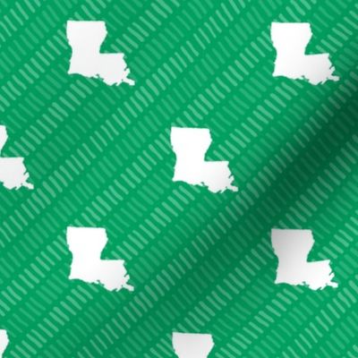 Louisiana State Shape Pattern Green and White Stripes