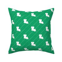 Louisiana State Shape Pattern Green and White Stripes