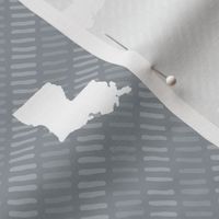 Louisiana State Shape Pattern Grey and White Stripes