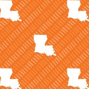 Louisiana State Shape Pattern Orange and White Stripes