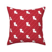 Louisiana State Shape Pattern Red and White Stripes
