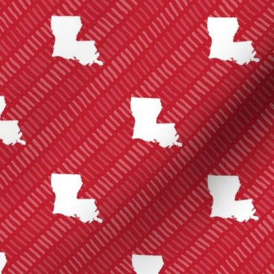 Louisiana State Shape Pattern Red and White Stripes