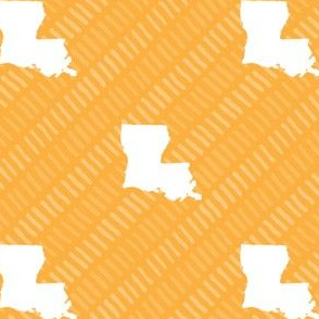 Louisiana State Shape Pattern Yellow and White Stripes