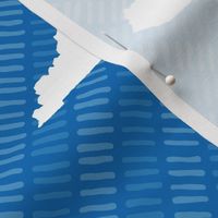 Kentucky State Shape Pattern Blue and White Stripes